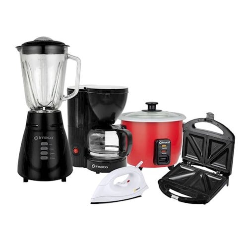 PENTA-COMBO LICUADORA + OLLA + CAFETERA + PLANCHA + SANDWICHERA IMACO - 1