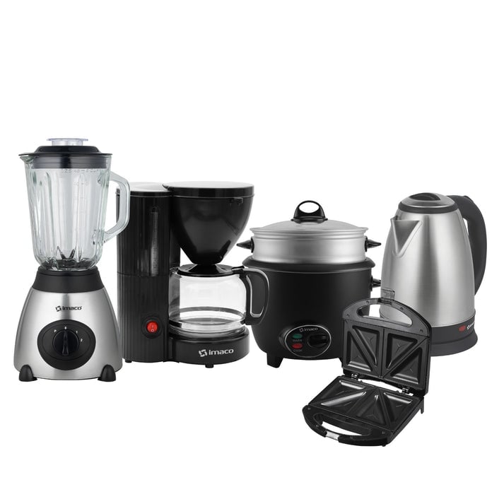 PENTACOMBO LICUADORA + SANDWICHERA + OLLA + HERVIDOR + CAFETERA IMACO - 1