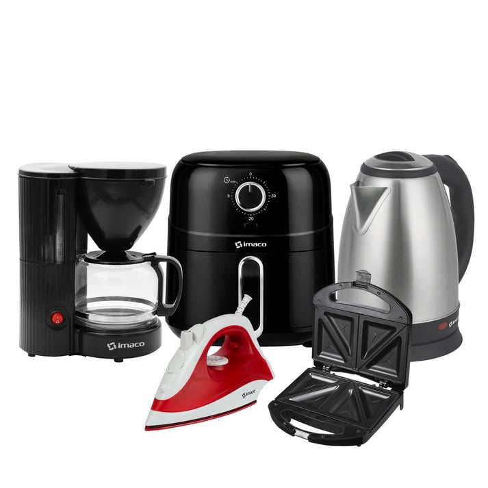 PENTACOMBO FREIDORA + CAFETERA + HERVIDOR + SANDWICHERA + PLANCHA IMACO - 1