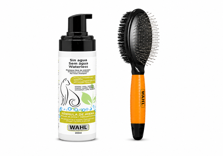 COMBO WAHL CEPILLO DOBLE CARA 58421-08 + SHAMPOO SIN AGUA FÓRMULA DE AVENA - 1