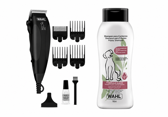 COMBO WAHL CORTADORA PET CLIPPER KIT 9 PIEZAS 09653-718 + SHAMPOO PARA CACHORROS FÓRMULA SUAVE - 1
