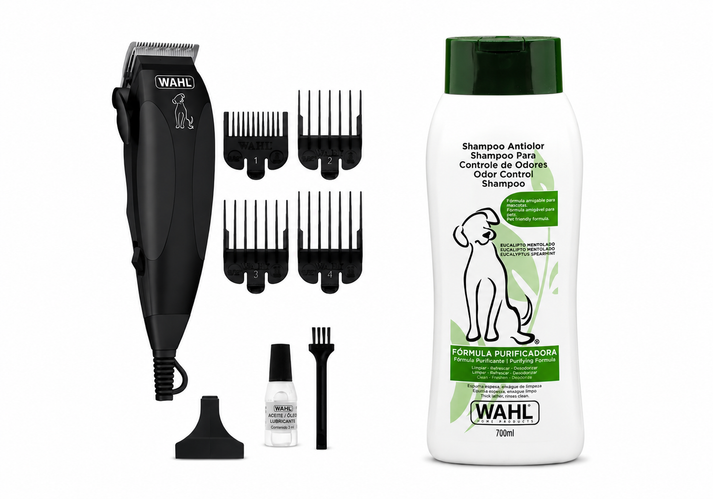 COMBO WAHL CORTADORA PET CLIPPER KIT 9 PIEZAS 09653-718 + SHAMPOO FÓRMULA ANTI COLOR - 1