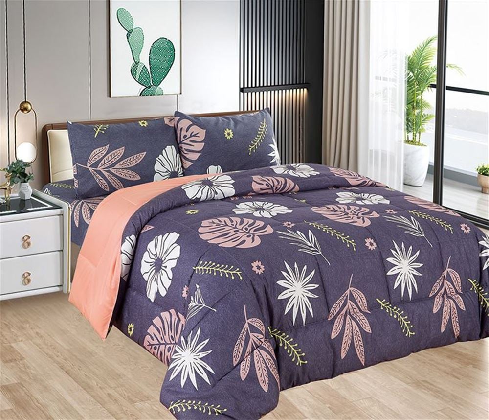 EDREDÓN CASATEX 2 PLAZAS ALGODÓN ESTAMPADOS Y JUEGO SÁBANAS 5 PIEZAS - 1
