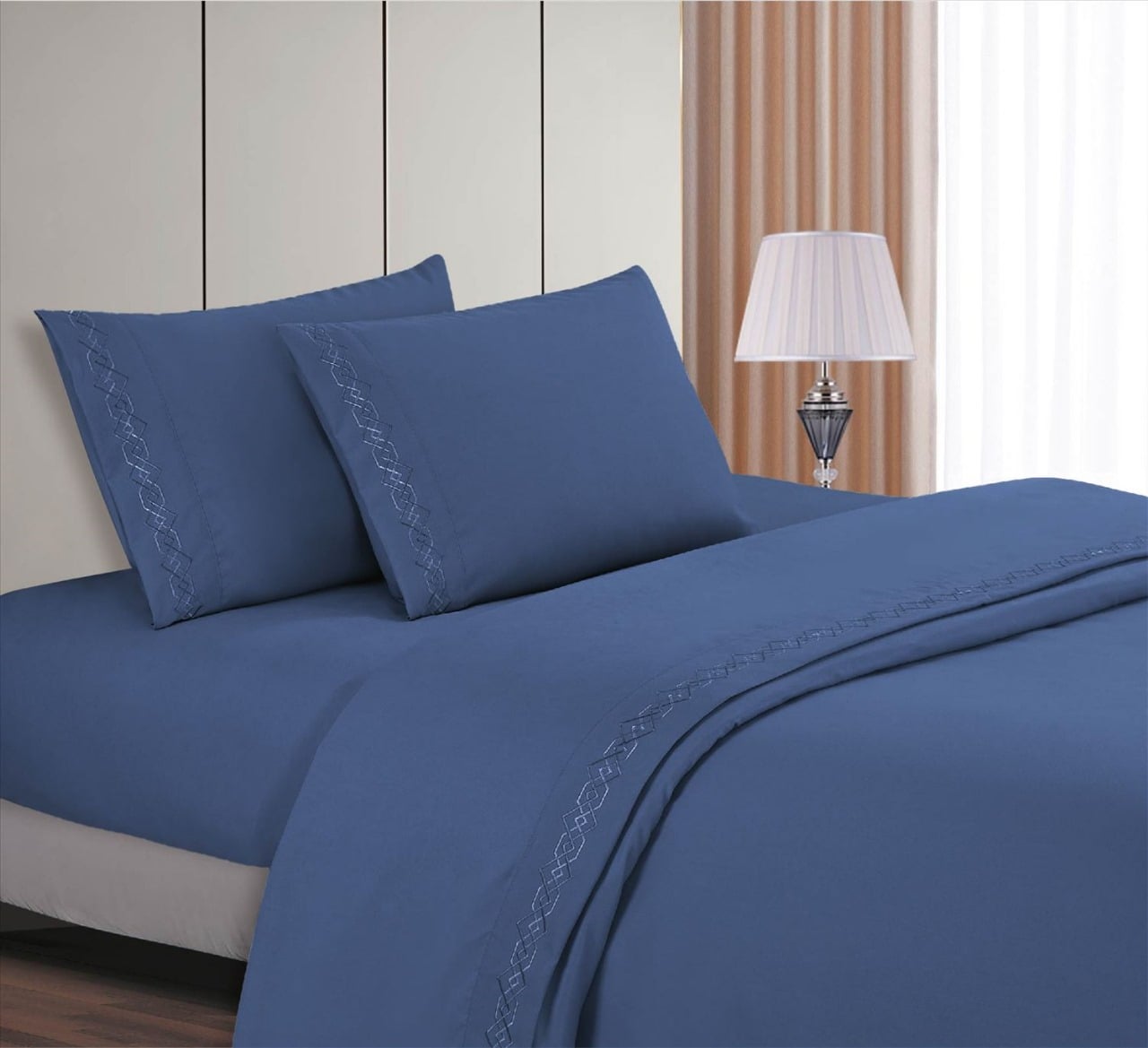 JUEGO DE SÁBANAS KING 100% ALGODÓN CON BORDADO - 1