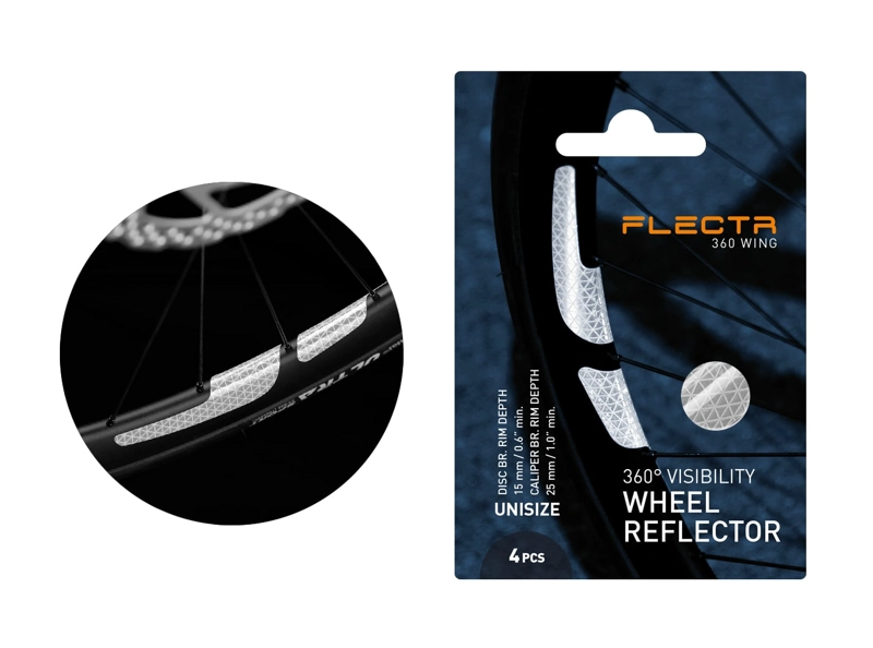 KIT FLECTR FRW REFLECTIVO ARO BICICLETA 360 WING ALEMANA - 1