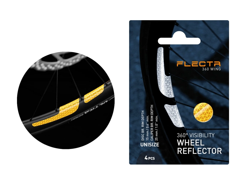 KIT FLECTR FRW REFLECTIVO ARO BICICLETA 360 WING ALEMANA - 2