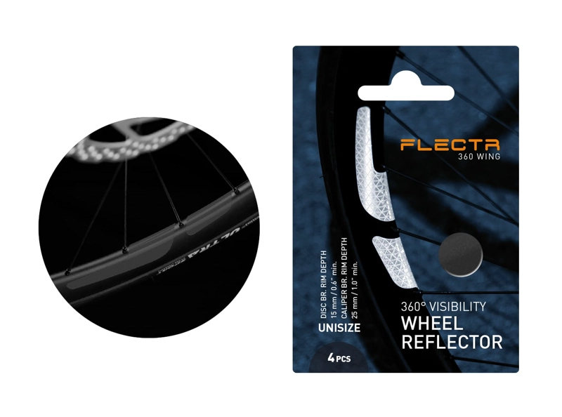 KIT FLECTR FRW REFLECTIVO ARO BICICLETA 360 WING ALEMANA - 3