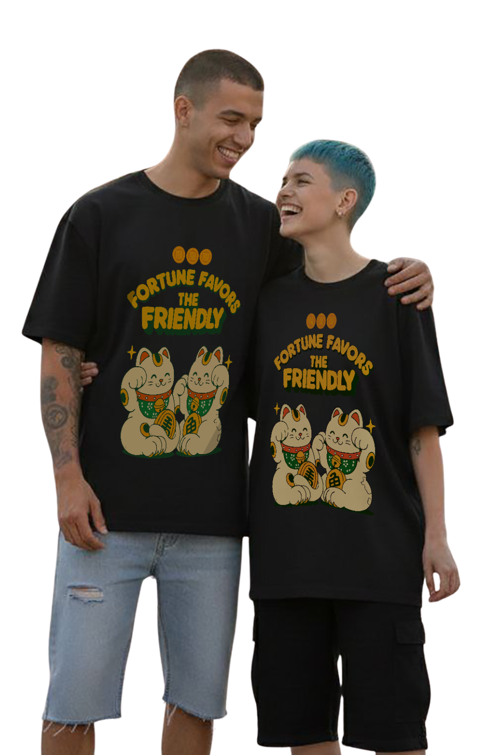 POLO OVERSIZE  UNISEX MANGA CORTA FORTUNE CAT - 1