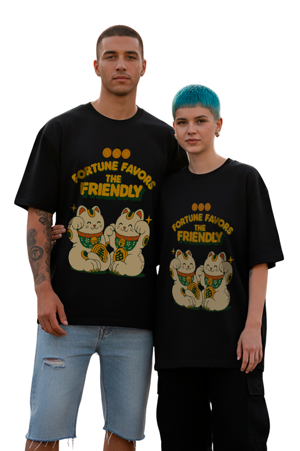 POLO OVERSIZE  UNISEX MANGA CORTA FORTUNE CAT - 2
