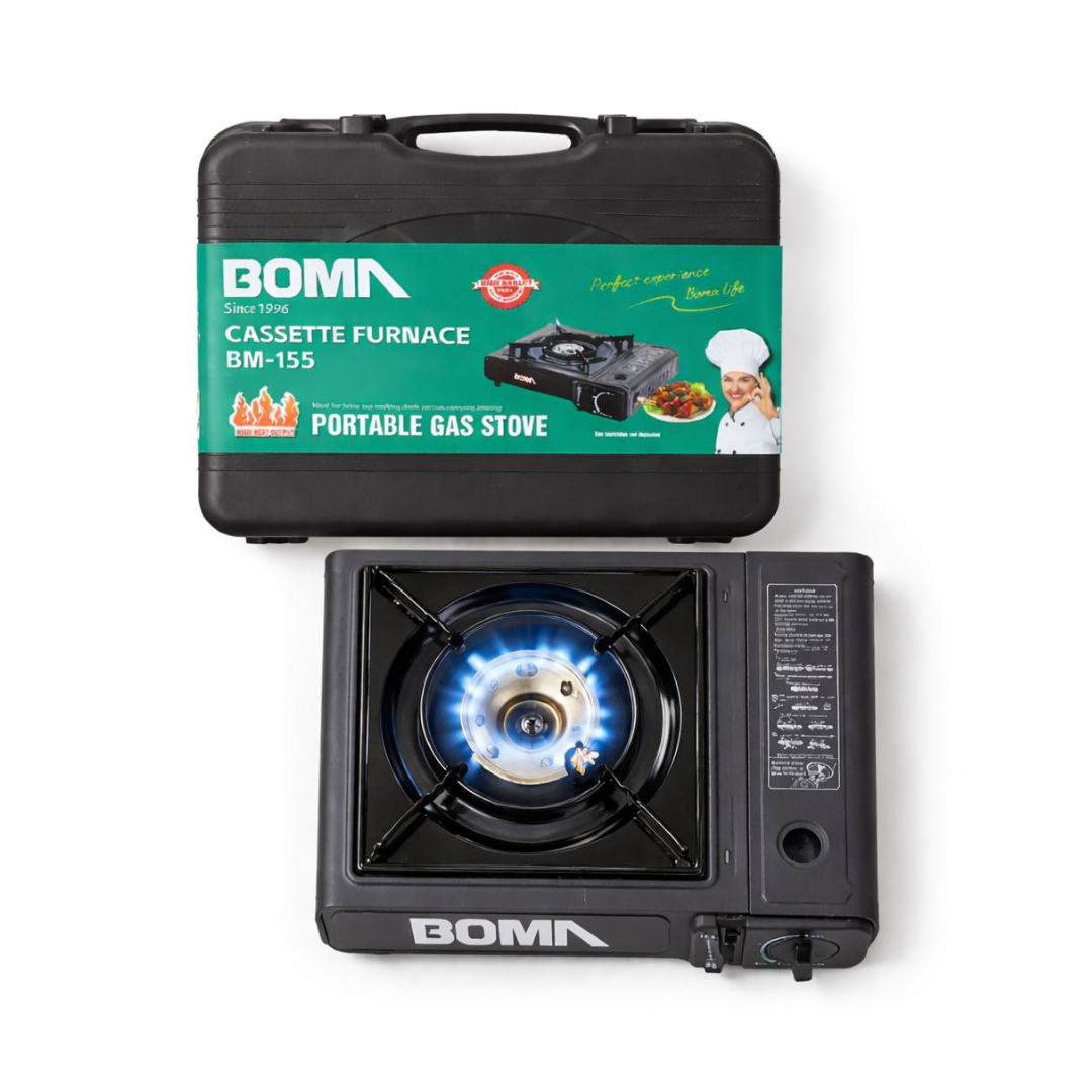 COCINA PORTÁTIL A GAS DUAL PARA CAMPING CON MALETÍN - BOMA - 1