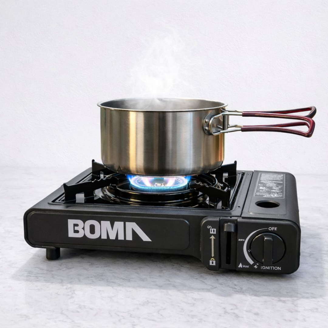 COCINA PORTÁTIL A GAS DUAL PARA CAMPING CON MALETÍN - BOMA - 5