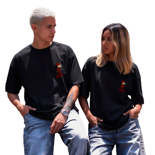 POLO OVERSIZE UNISEX MANGA CORTA SNOOPDEVIL - 1