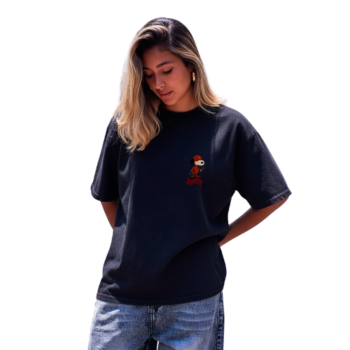 POLO OVERSIZE UNISEX MANGA CORTA SNOOPDEVIL - 2