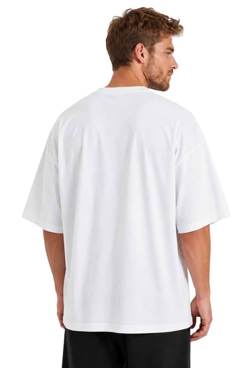 POLO OVERSIZE BASICO PREMIUM UNISEX MANGA CORTA COLOR BLANCO - 2
