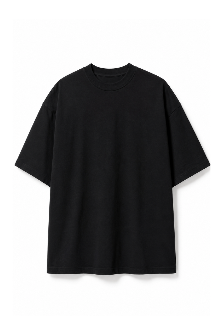 POLO OVERSIZE BASICO PREMIUM UNISEX MANGA CORTA NEGRO - 3