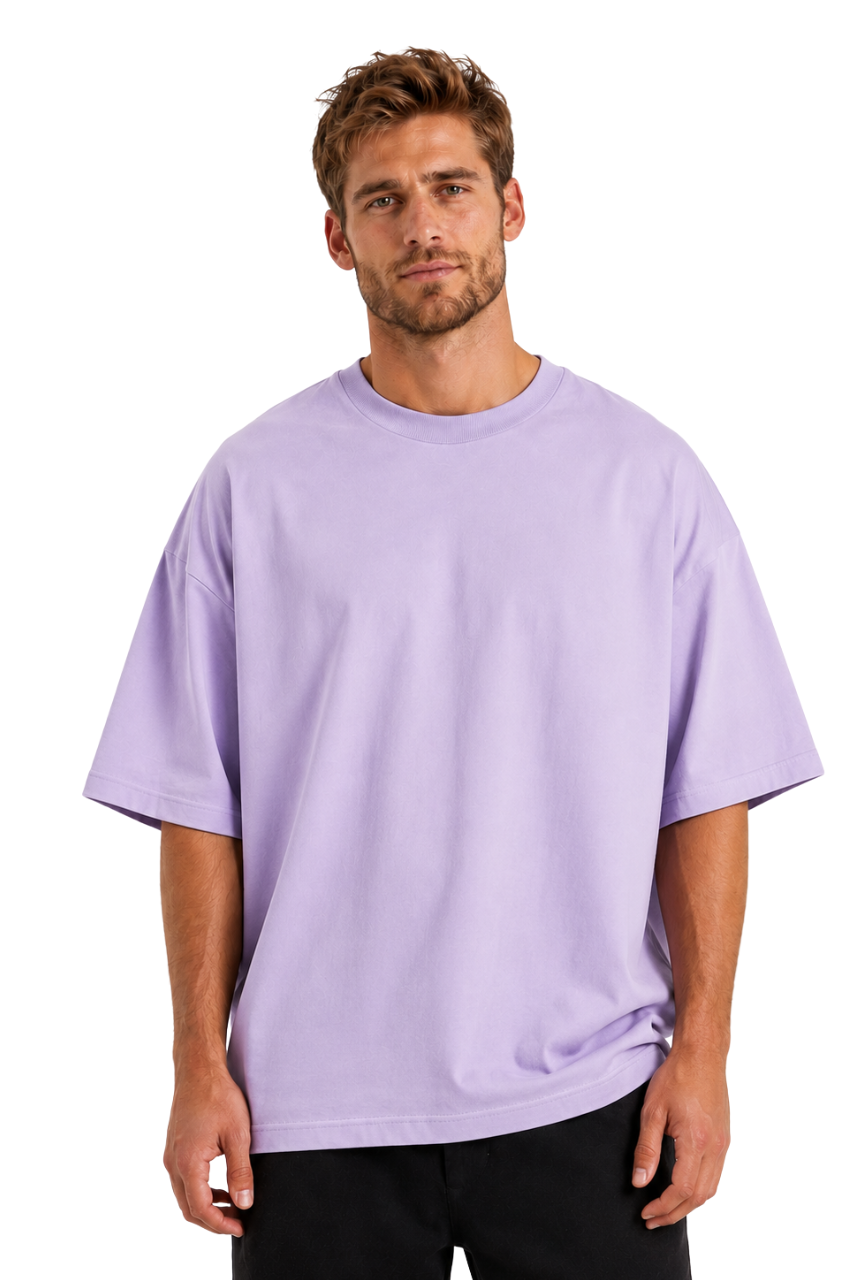 POLO OVERSIZE BASICO UNISEX MANGA CORTA PREMIUM LILA - 1