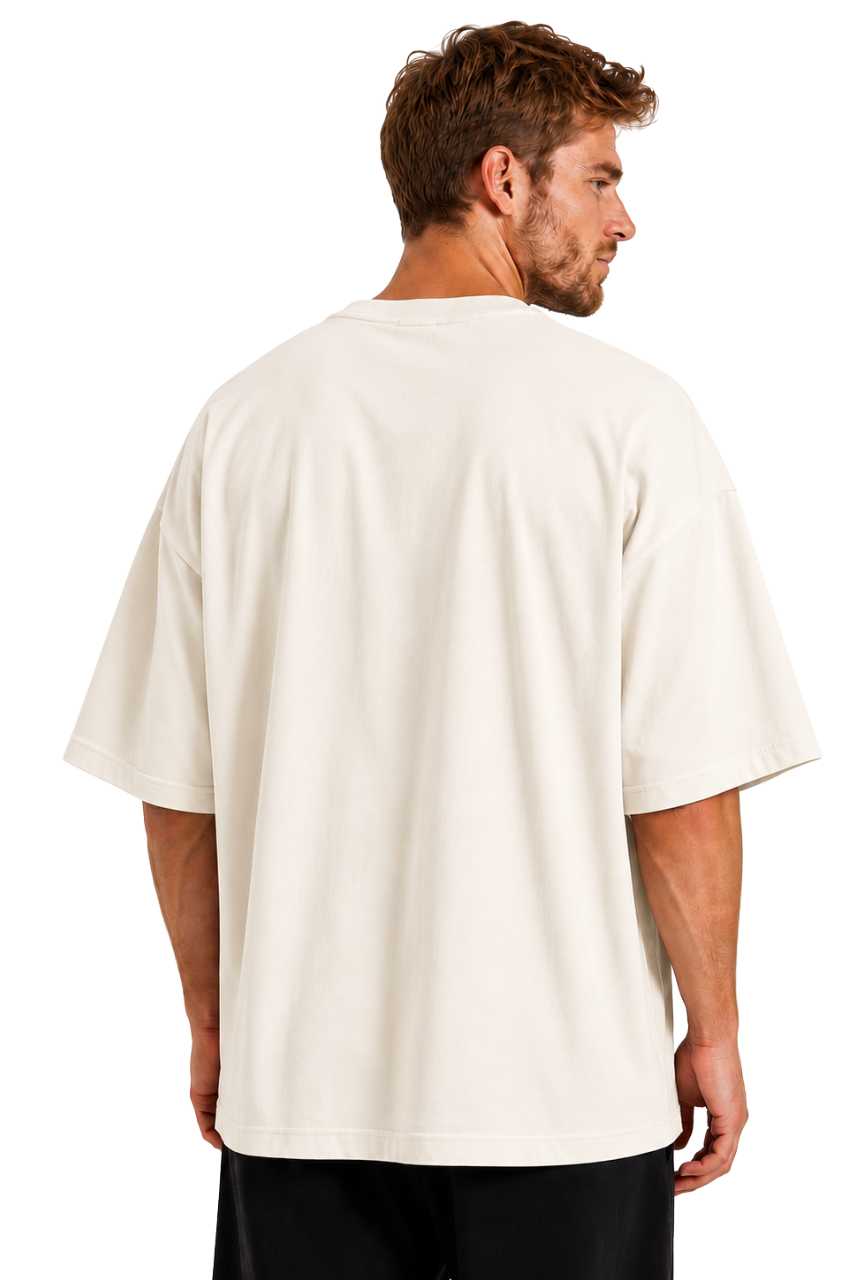 POLO OVERSIZE BASICO UNISEX MANGA CORTA PREMIUM PERLA - 2