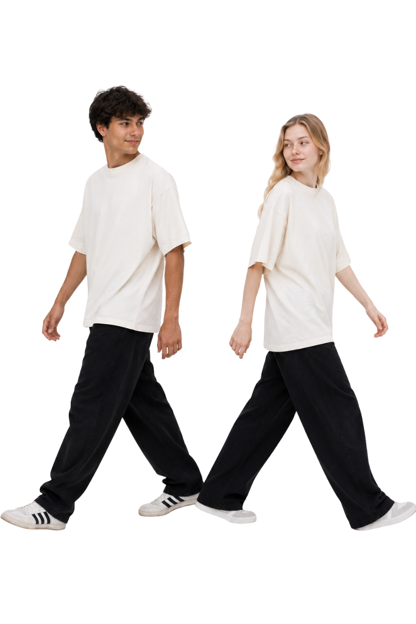 DUOPACK POLOS OVERSIZE BÁSICOS PERLA UNISEX - 2