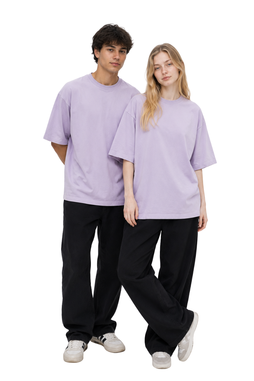 DUOPACK POLOS OVERSIZE BÁSICOS LILA UNISEX - 1
