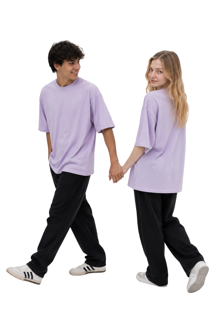 DUOPACK POLOS OVERSIZE BÁSICOS LILA UNISEX - 2