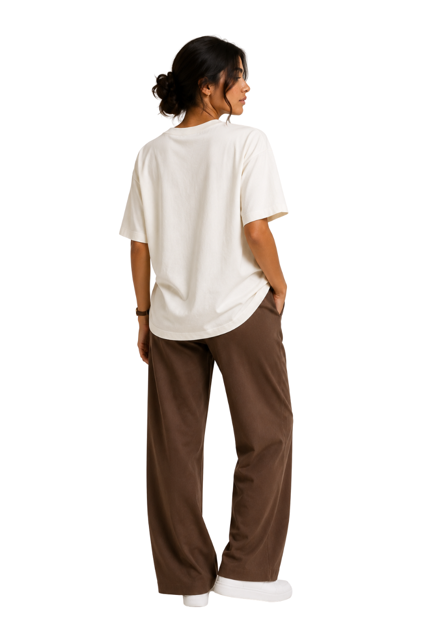POLO OVERSIZE BASICO MANGA CORTA MUJER PERLA - 2