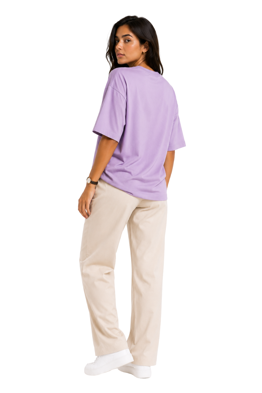 POLO OVERSIZE BASICO MANGA CORTA MUJER LILA - 2