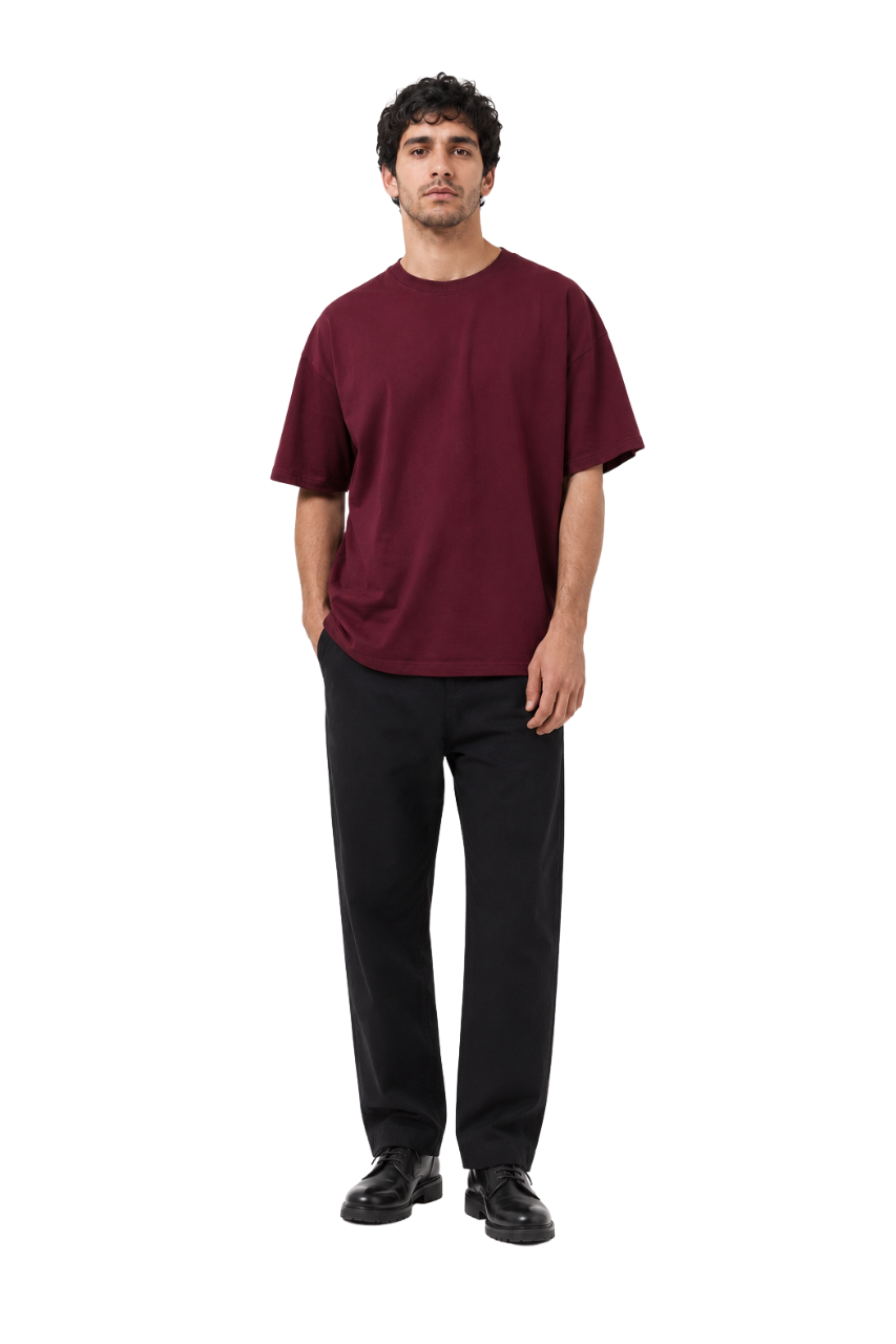 POLO OVERSIZE BASICO UNISEX MANGA CORTA PREMIUM VINO - 2