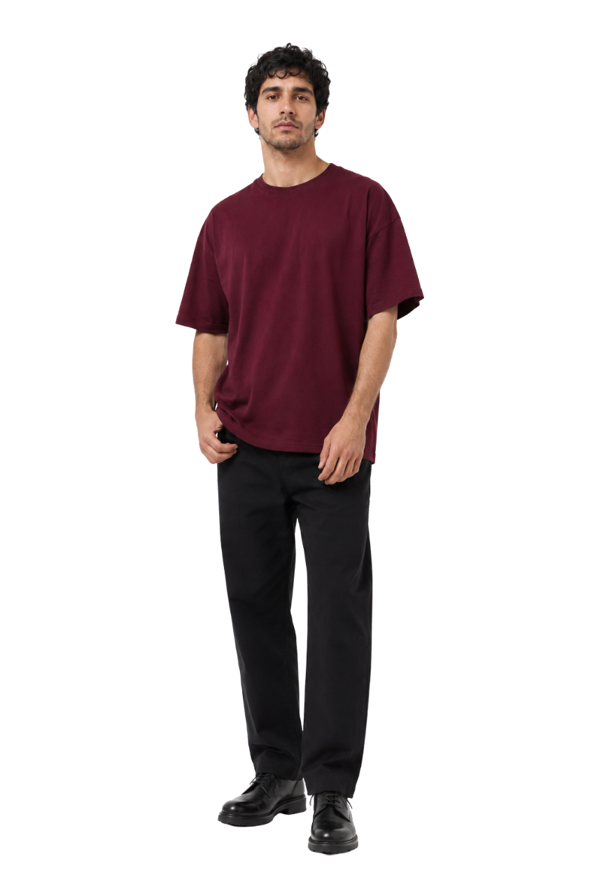 POLO OVERSIZE BASICO UNISEX MANGA CORTA PREMIUM VINO - 3