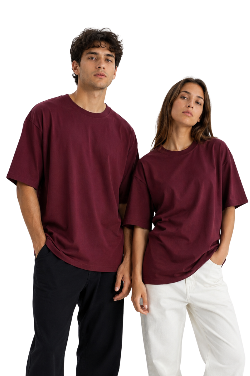 POLO OVERSIZE UNISEX COLOR VINO PREMIUM - 1