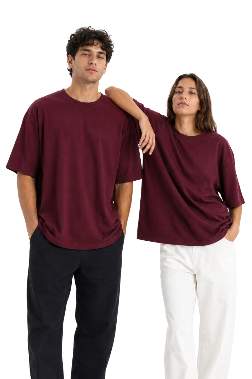 POLO OVERSIZE UNISEX COLOR VINO PREMIUM - 2