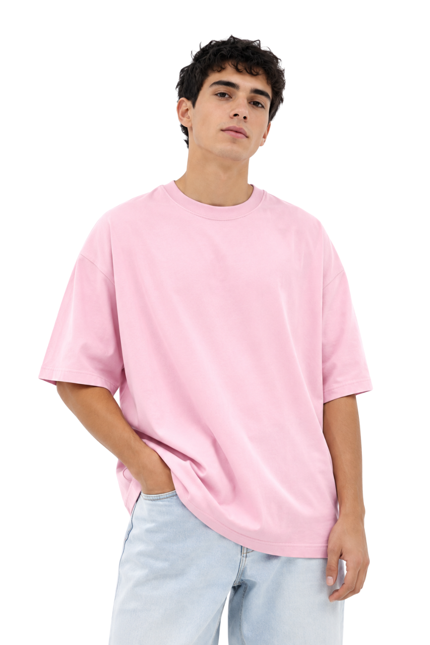 POLO OVERSIZE BASICO HOMBRE ROSADO BEBÉ - 2