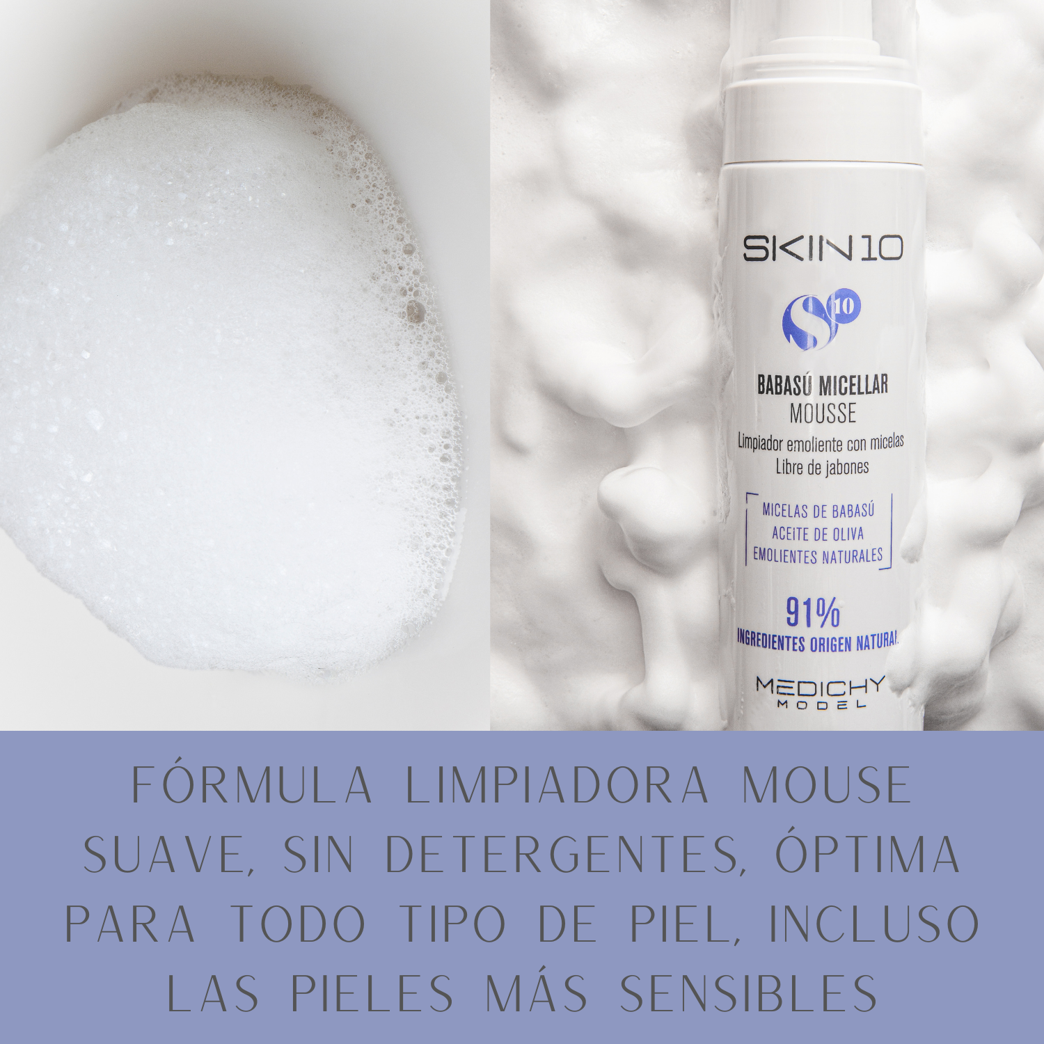 ESPUMA LIMPIADORA FACIAL SKIN 10 BABASU MICELLAR MOUSSE SKIN10 200 ML - 3
