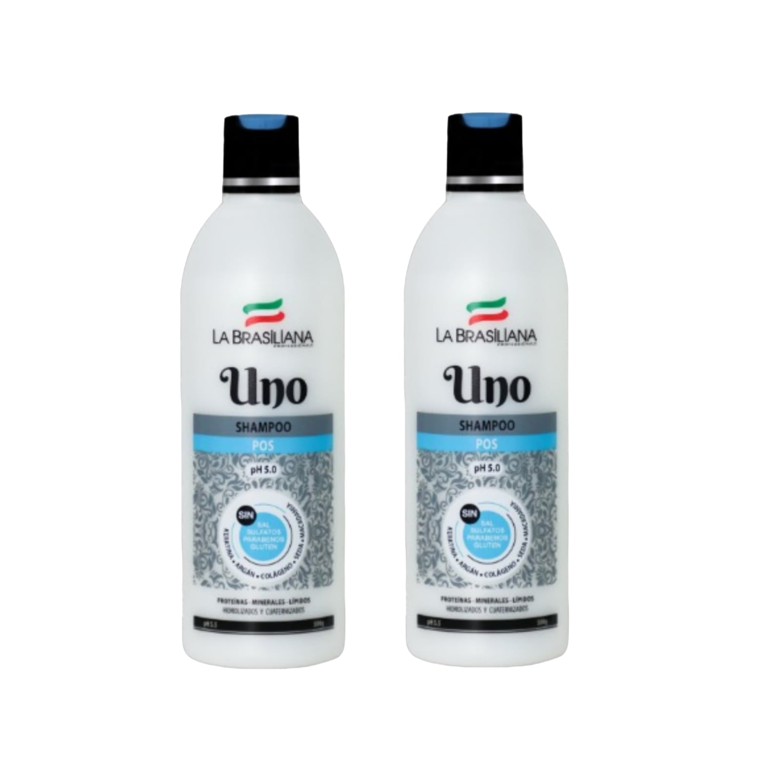 PACK 2 SHAMPOO UNO POS LA BRASILIANA 500 ML. SIN SAL - 1