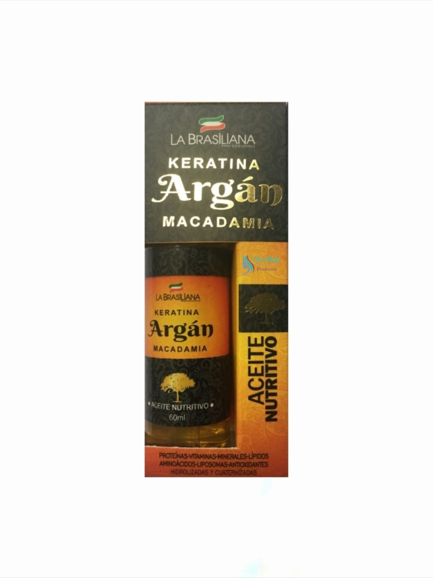 ACEITE NUTRITIVO ARGÁN KERATINA MACADAMIA LA BRASILIANA 60 ML. - 1