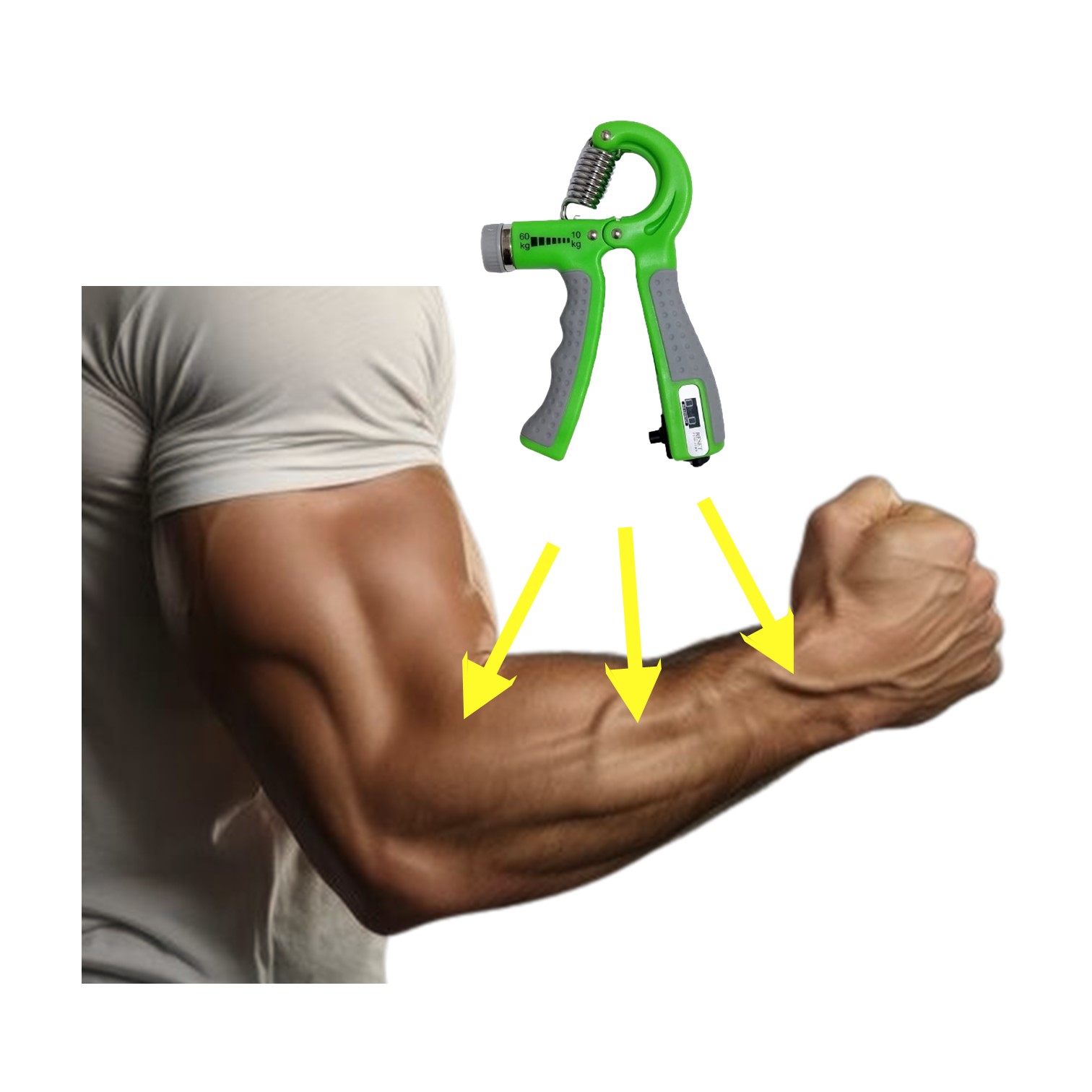 HAND GRIP HAND GRIPS EJERCITADOR MANOS Y ANTEBAZO CON CONTADOR AJUSTABLE 60KG - 2