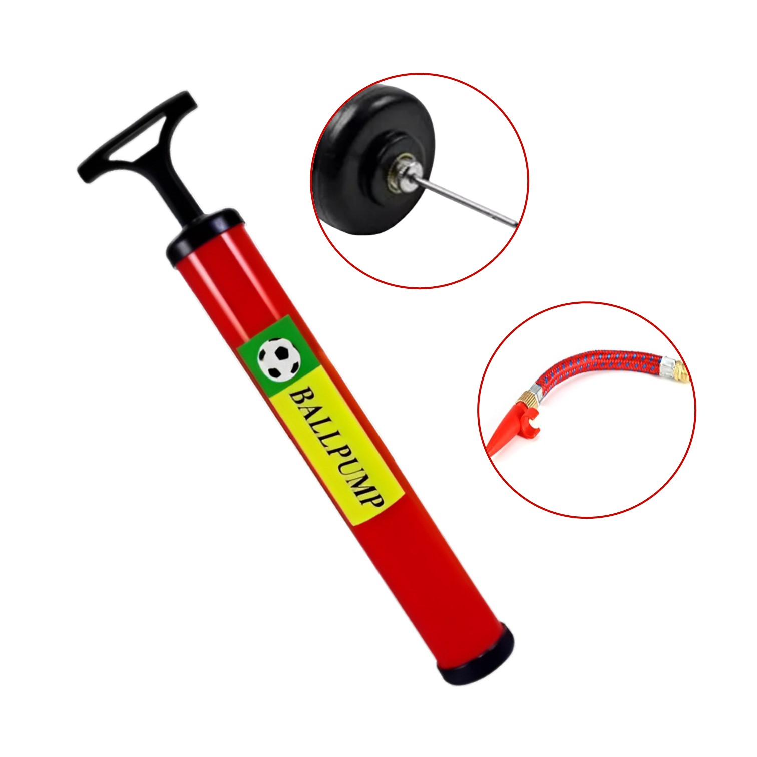 INFLADOR BOMBA DE MANO BALLPUMP 28CM PORTATÍL PELOTAS Y BALONES - 3