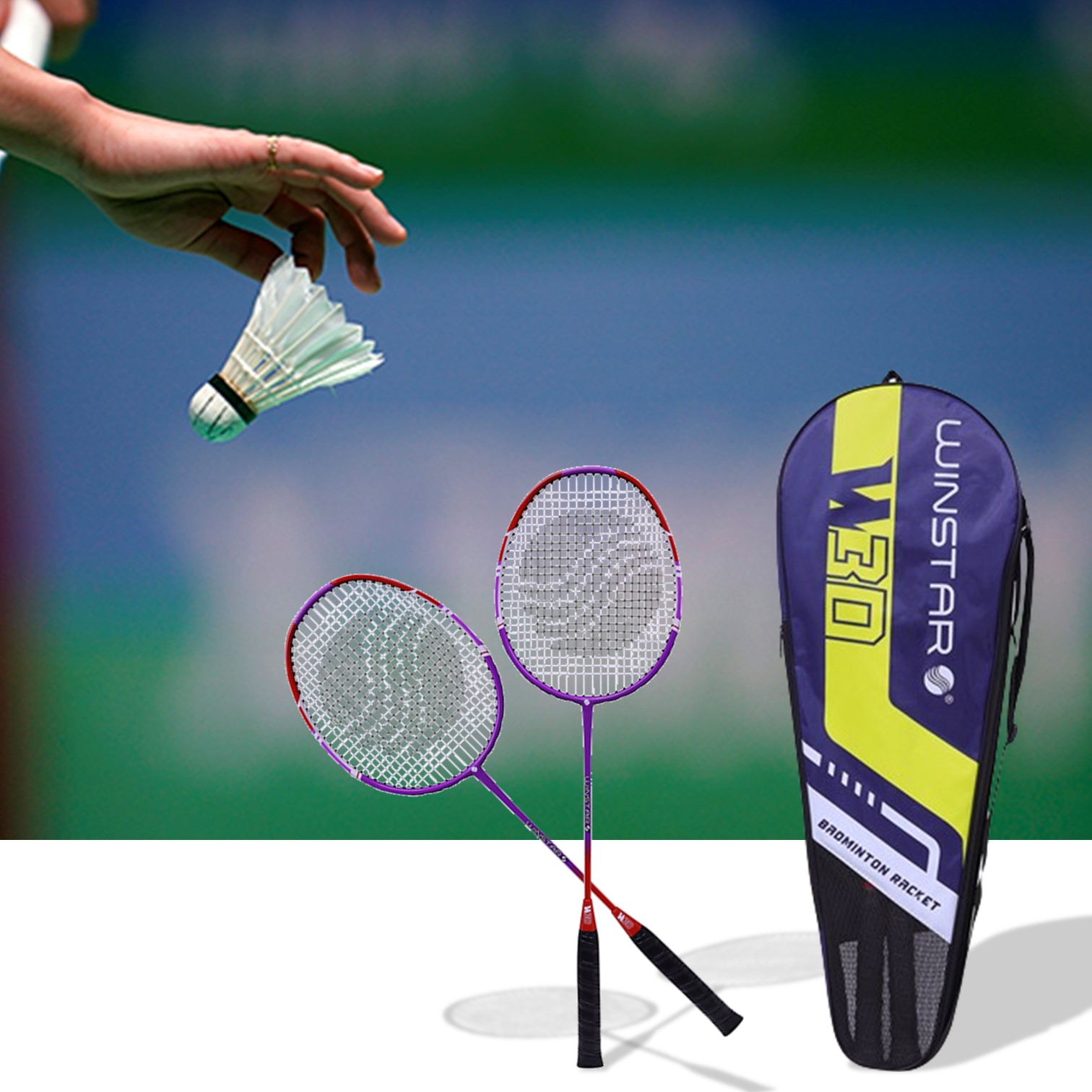 RAQUETA BÁDMINTON WIN-RB-620 ALUMINIO PREMIUM 2PCS W30 WINSTAR - 4