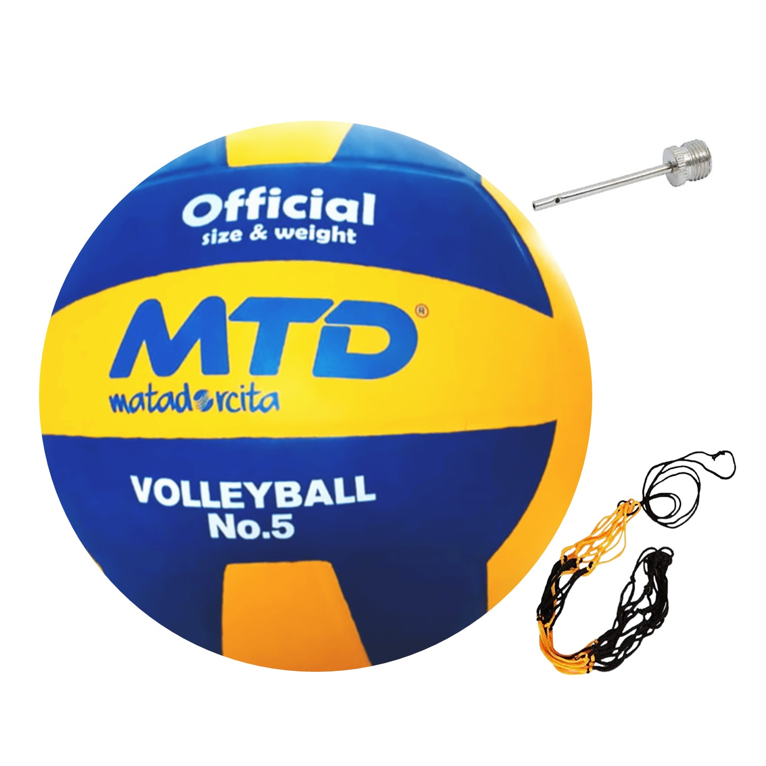 KIT VÓLEY NEGRO PELOTA GOMA LISA #5 MTD + RODILLERAS + MANGAS DM - 2