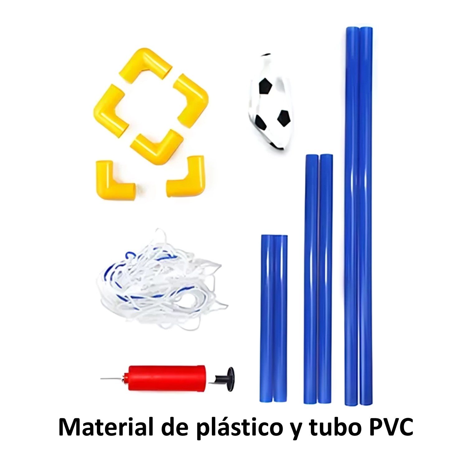 ARCO DE FÚTBOL ARMABLE RESISTENTE PARA NIÑOS CON RED + PELOTA + INFLADOR - 3