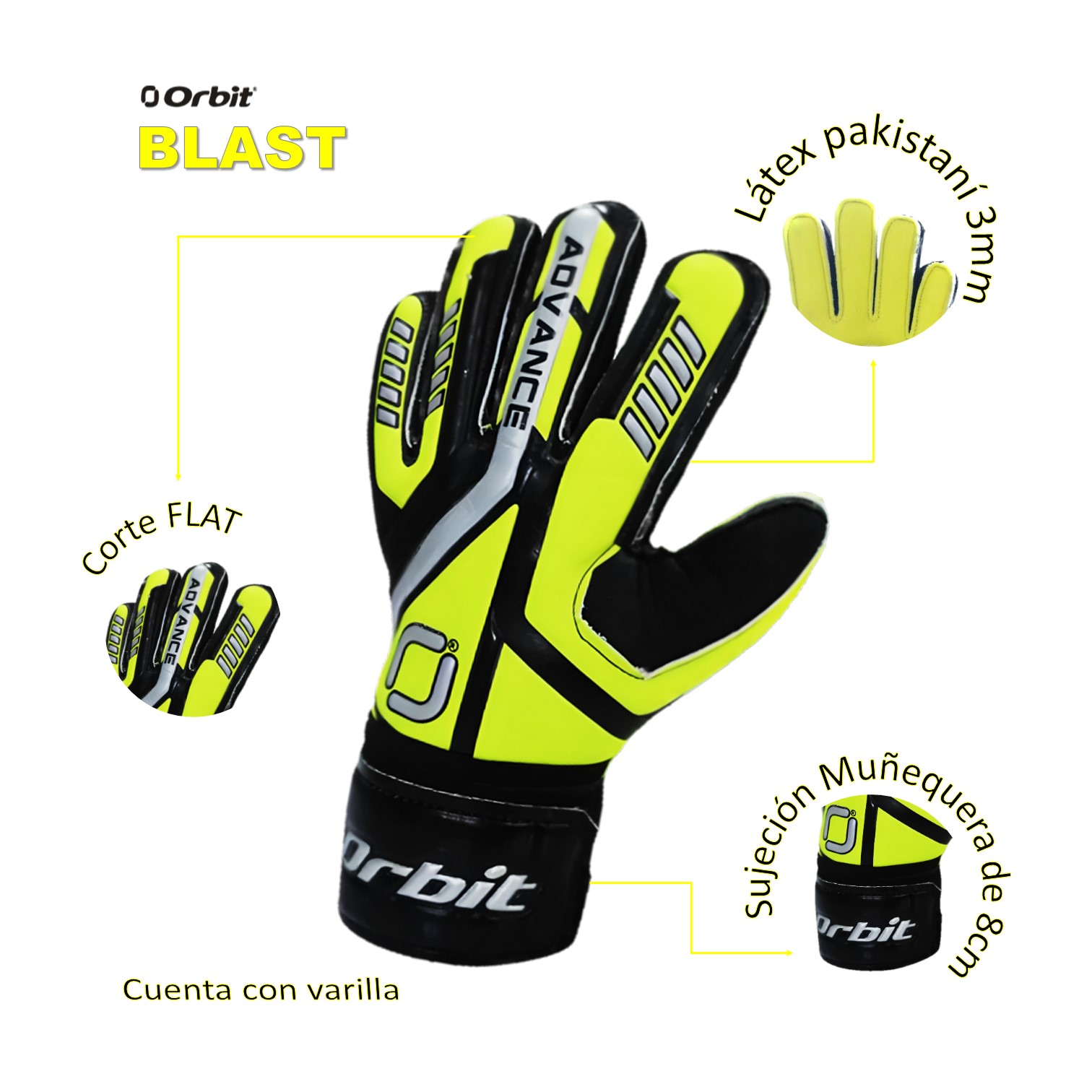 GUANTES ORBIT ADVANCE ARQUERO FÚTBOL ADULTO - 2