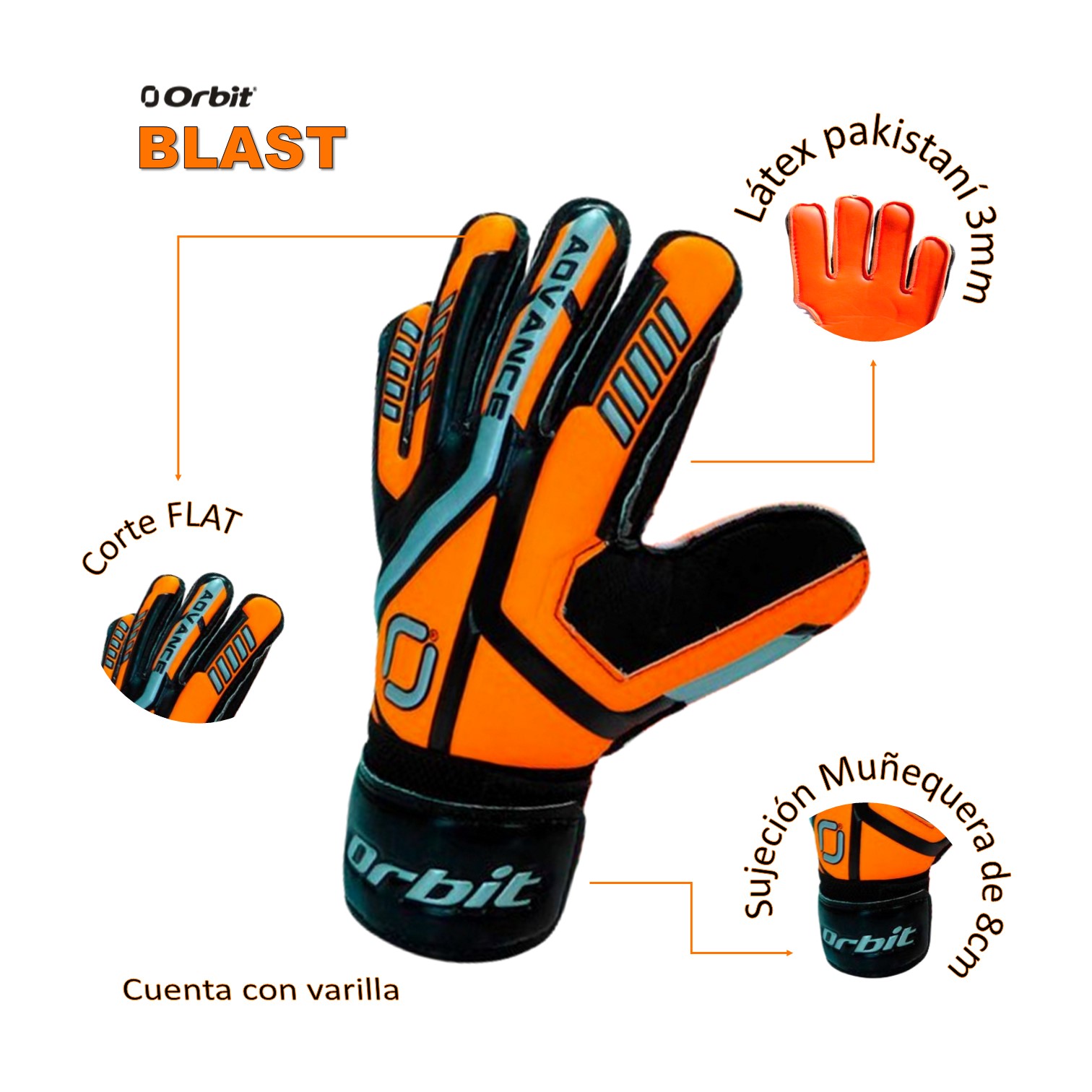 GUANTES ORBIT ADVANCE ARQUERO FÚTBOL ADULTO - 2
