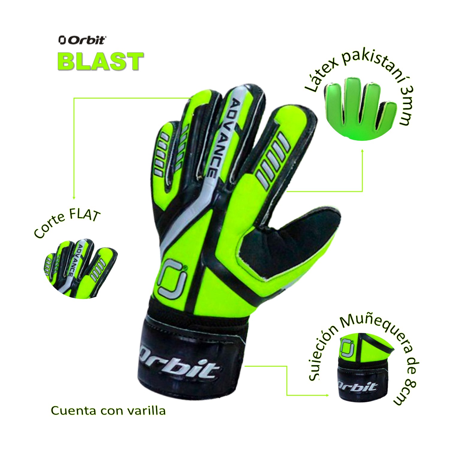 GUANTES ORBIT ADVANCE ARQUERO FÚTBOL ADULTO - 2