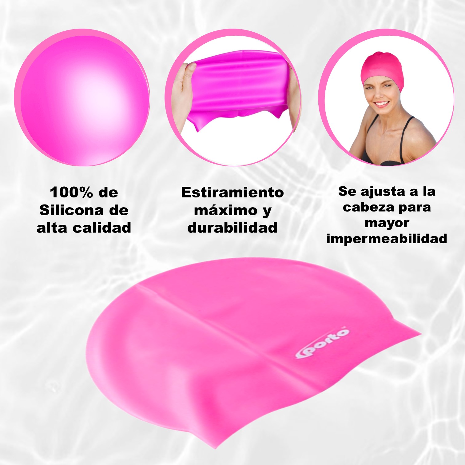 GORRO NATACIÓN PORTO POR-620 SILICONA TALLA ESTÁNDAR - 3