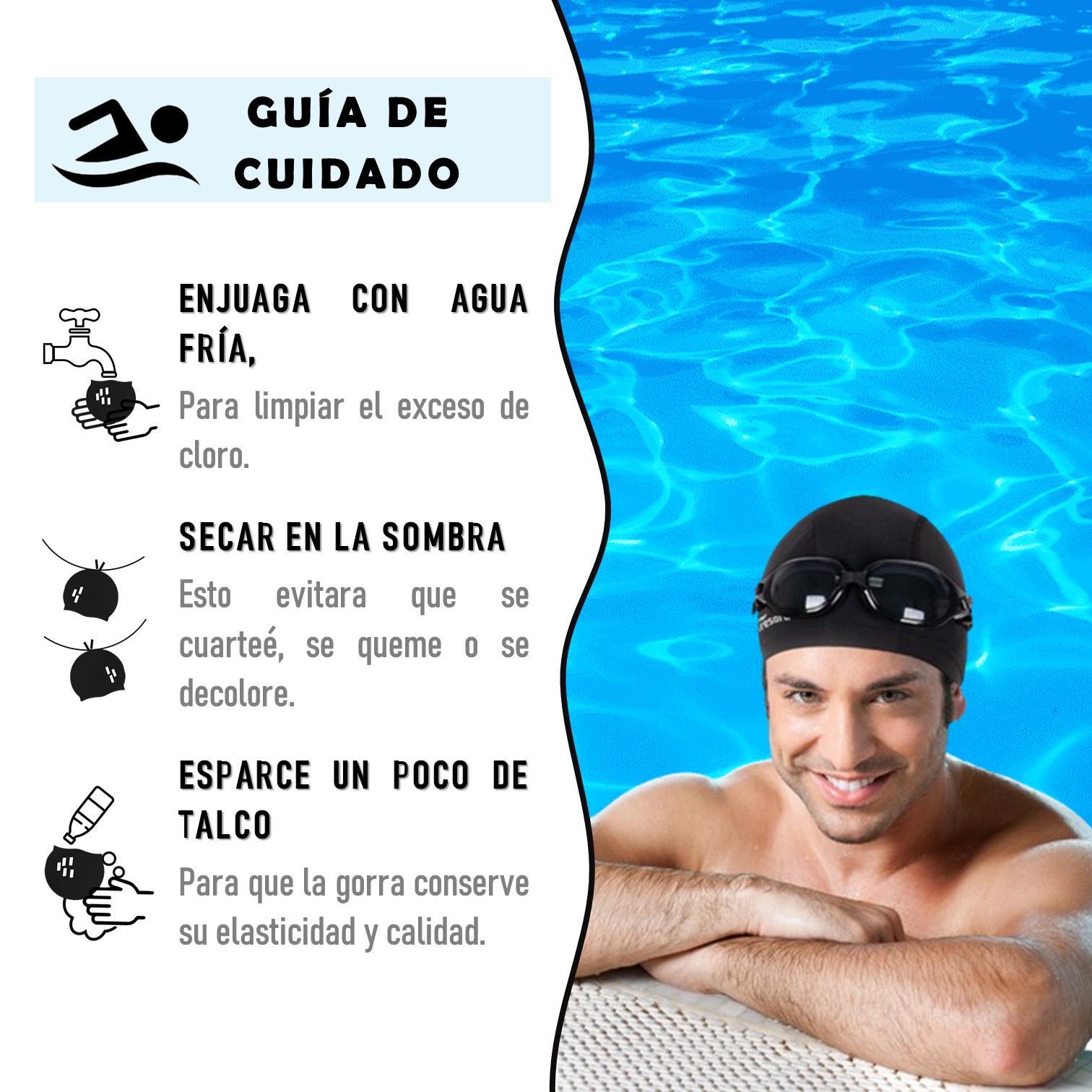 GORRO NATACIÓN PORTO POR-1110 DISEÑO ESPIRAL ESTÁNDAR - 4