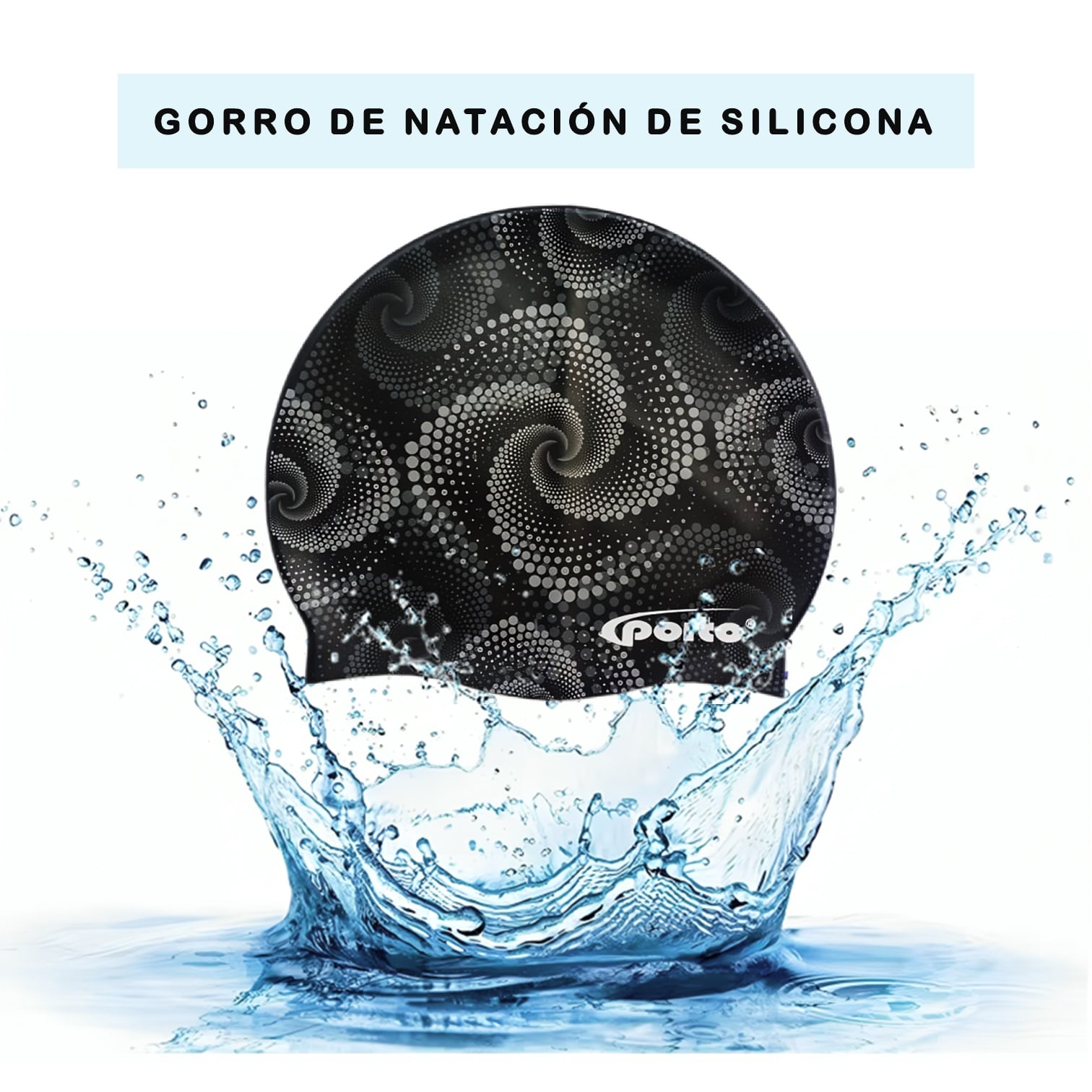 GORRO NATACIÓN PORTO POR-1110 DISEÑO ESPIRAL ESTÁNDAR - 5