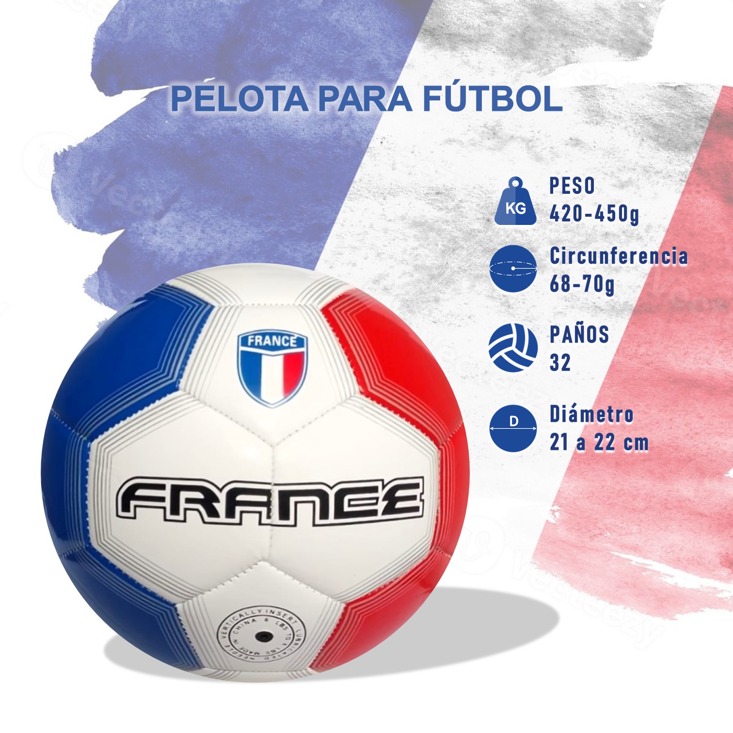 PELOTA PARA FÚTBOL TALLA #5 CUERO COSIDO PAÍSES - 3