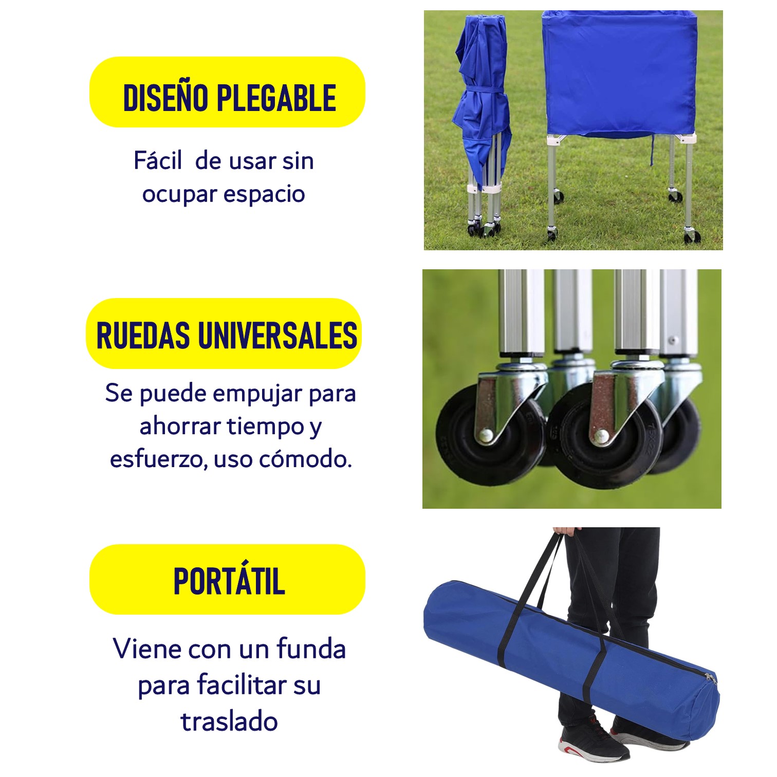 CARRITO PORTABALONES ALMACENAMIENTO 30 PELOTAS DEPORTIVAS MTD - 5