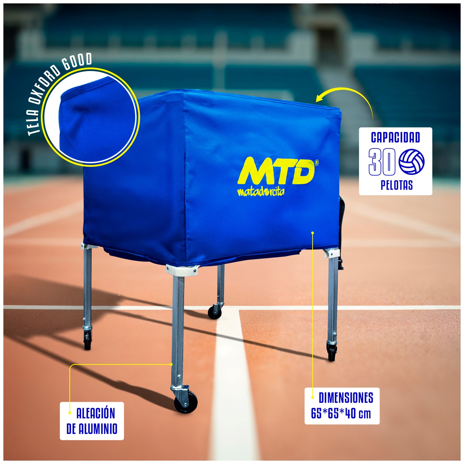 CARRITO PORTABALONES ALMACENAMIENTO 30 PELOTAS DEPORTIVAS MTD - 6