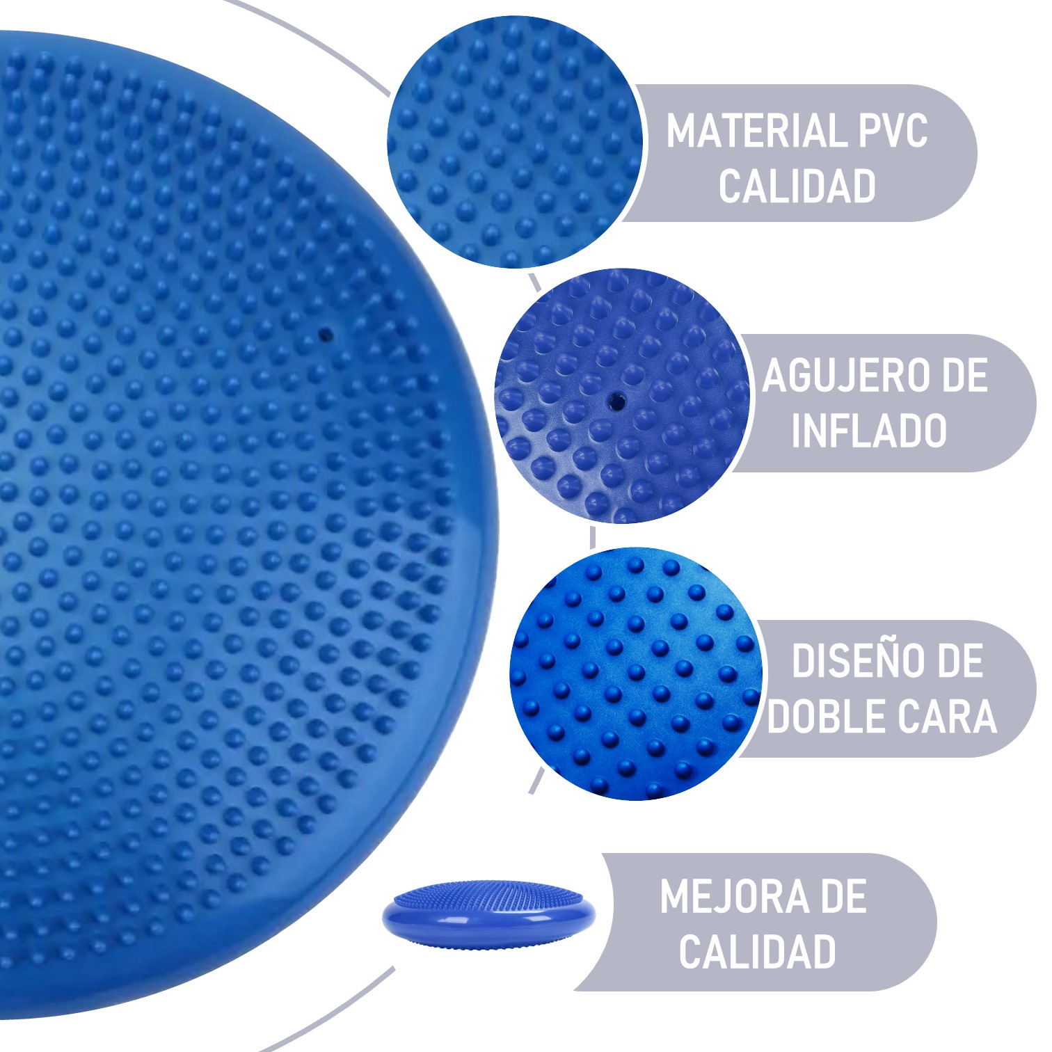 DISCO DE EQUILIBRIO CON INFLADOR PILATES YOGA FITNESS - 2