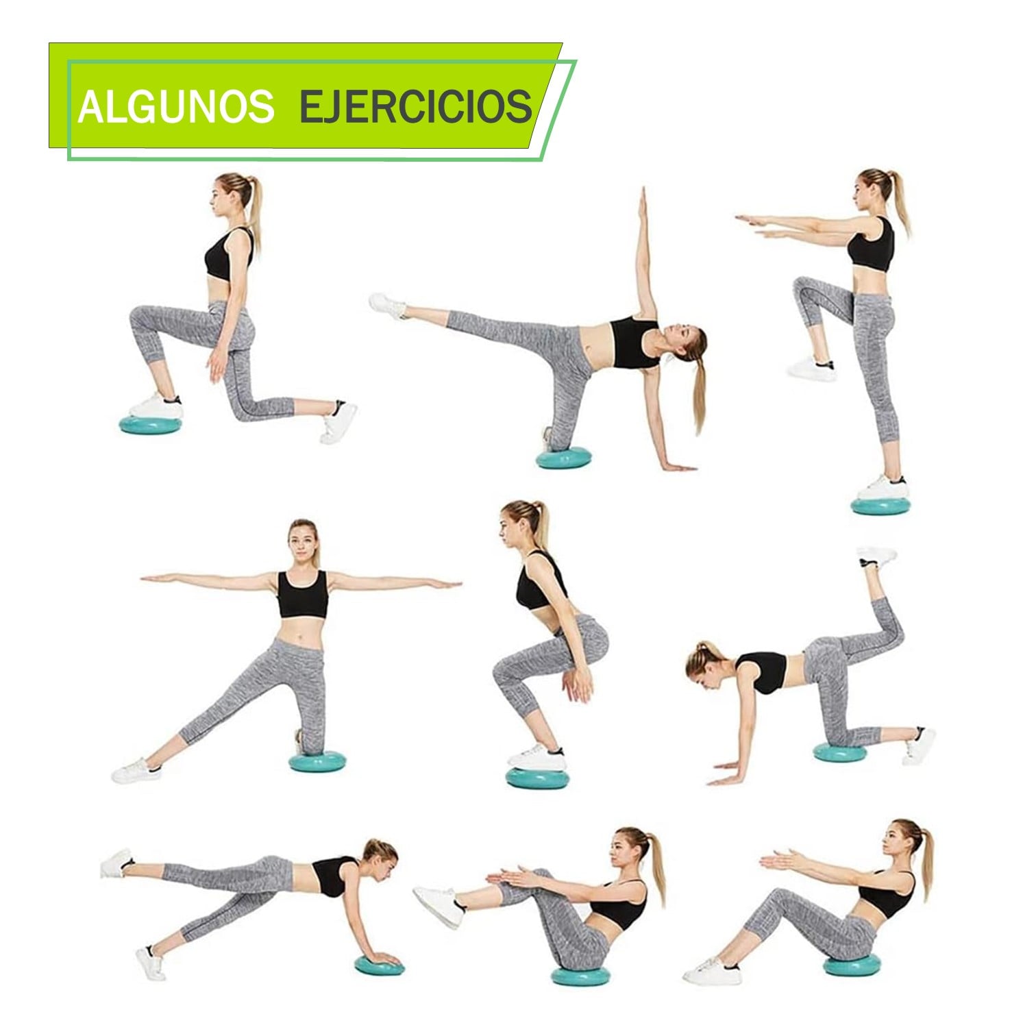 DISCO DE EQUILIBRIO CON INFLADOR PILATES YOGA FITNESS - 4